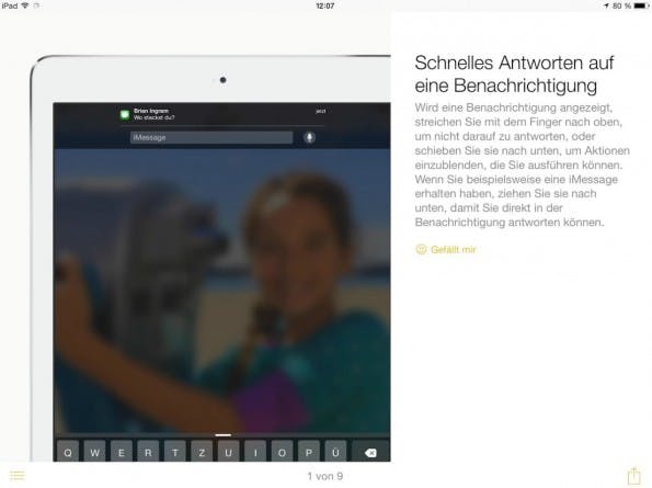 iOS 8 erlaubt das Beantworten von Benachrichtigungen, ohne die entsprechende App öffnen zu müssen.
