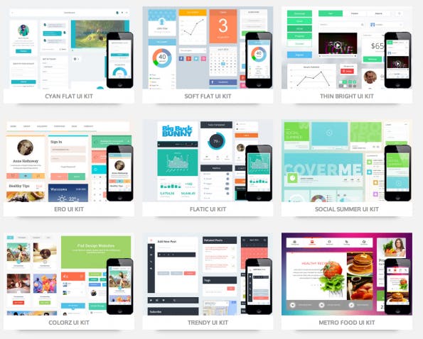 Neben vielen Responsive-Webdesign-Temples gibt es bei w3layouts.com auch einige UI-Kits.