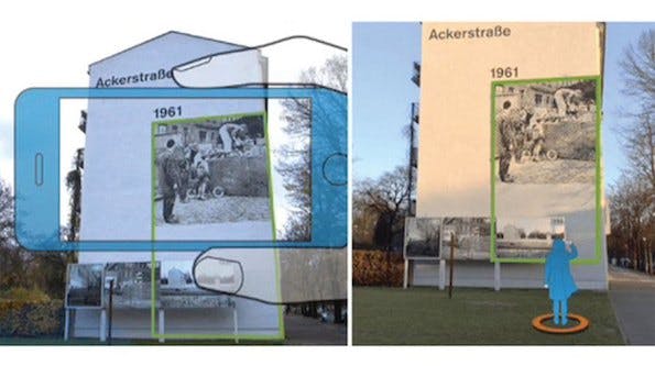 Die Timetraveler-App macht Berliner Mauer-Geschichte mit AR-Features erlebbar. (Bild: Metaio)