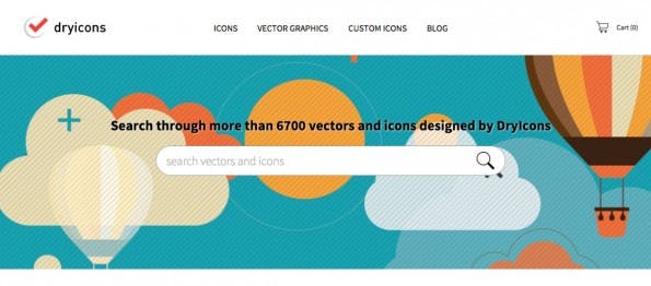 Bei DryIcons gibt es über 6.000 kostenlose Icons und Vektoren. (Screenshot: DryIcons)