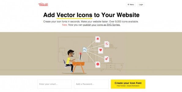 Fontastic will das Leben von Webdesignern nicht nur durch kostenlose Icons, sondern auch durch schnellere Workflows erleichtern. (Screenshot: Fontastic)