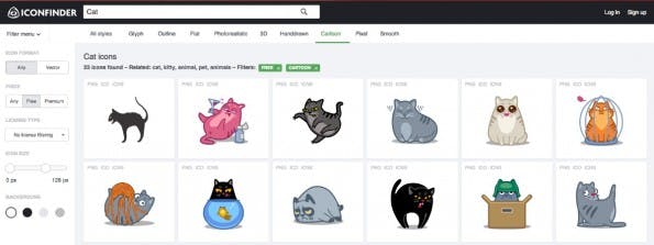 Nicht nur, aber auch kostenlose Icons finden sich auf iconfinder.com. (Screenshot: Iconfinder)