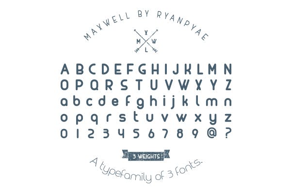 Maxwell ist eine aus drei Fonts bestehende Font-Family von Ryan Pyae. (Grafik: Ryan Pyae)
