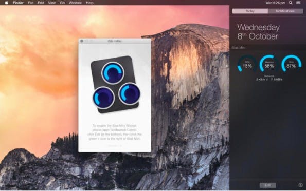 iStat Mini: Widget zeigt euch Informationen über euren Mac an. (Screenshot: App-Store)