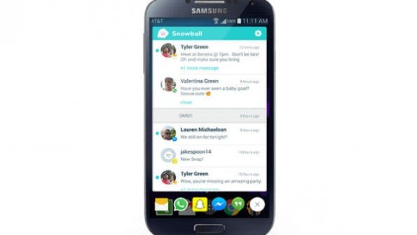 Snowball sammelt Nachrichten aus verschiedenen Apps in einem Screen.