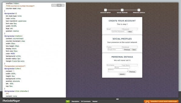 Web-Entwicklung im Zeitraffer: Bei theCodePlayer schaut ihr Entwicklern über die Schulter. (Screenshot: theCodePlayer)