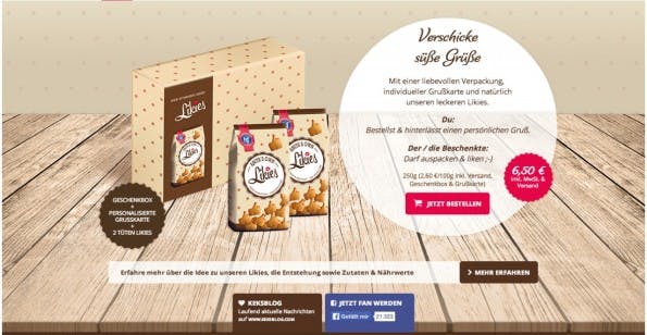 Wer die Likies nicht in der vorgefertigten Geschenkbox kaufen will, muss direkt über den Hans-Freitag-Onlineshop gehen. (Screenshot: www.likies.com)