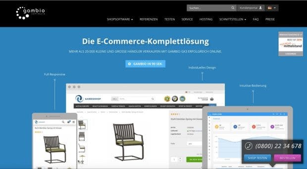 (Screenshot: Gambio)