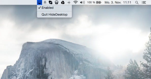 Hide Desktop: Nur eine Funktion aber dafür kostenlos. (Screenshot: Hide Desktop)