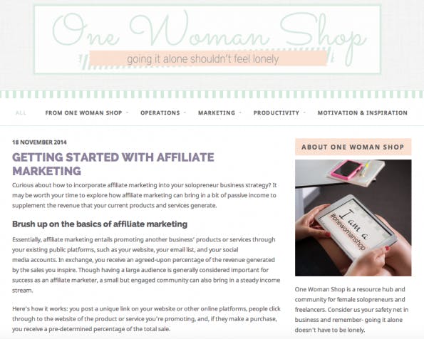 One Woman Shop