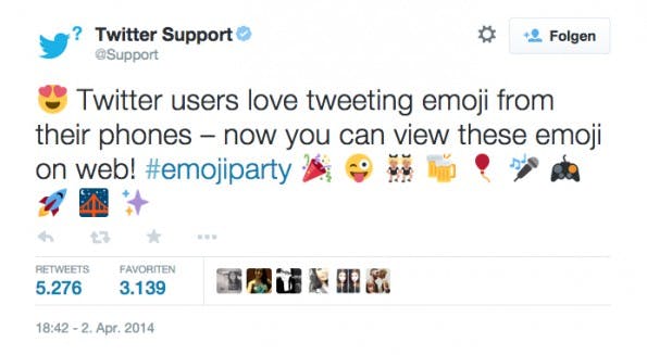 Als Twitter im April seine Web-Emojis einführte, war die Freude groß. (Screenshot: Twitter)