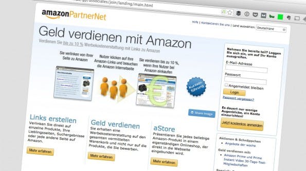 Das mit großem Abstand bekannteste Affiliate-Programm stammt vom Online-Händler Amazon. (Screenshot: amazon.com)