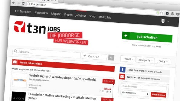 Ein Beispiel für „eigene Produkte“. (Screenshot: t3n.de)