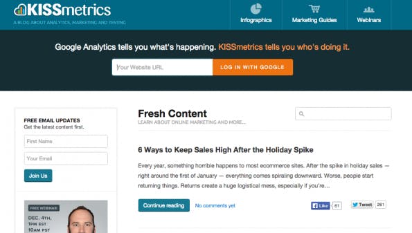 Corporate-Blogs, von denen wir noch lernen können: KISSmetrics.