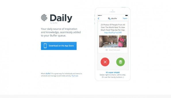 Das Tinder-Prinzip als Startup-Trend: Daily by Buffer. (Screenshot: t3n)