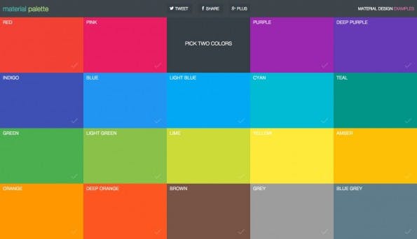 Material Design: Mit Material Palette erstellt ihr schnell passende Farbpaletten. (Screenshot: Material Palette)