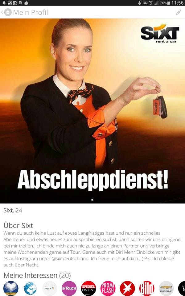 Flirten via tinder