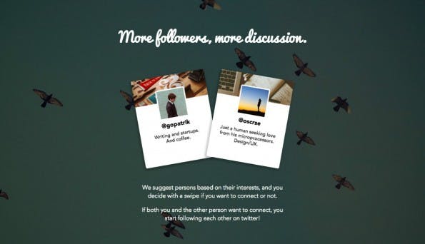 Das Tinder-Prinzip als Startup-Trend: Tummis. (Screenshot: t3n)