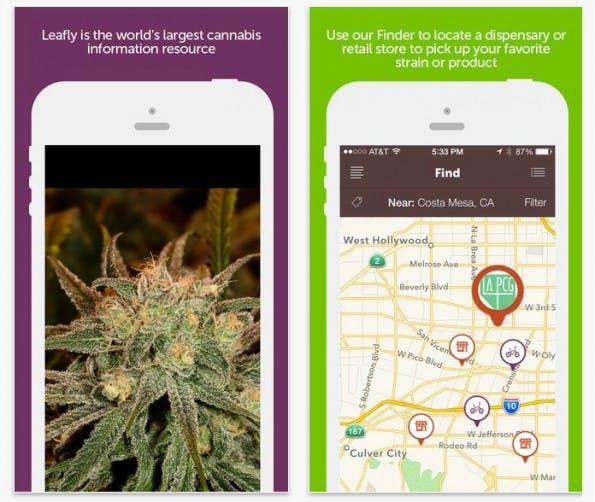 Leafly ist eines der ersten Cannabis-Startups (Screenshot: Leafly-App)