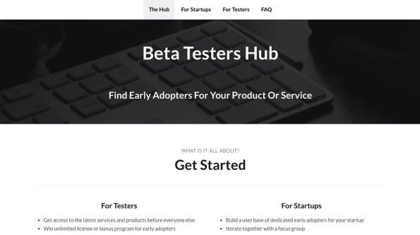 Beta Tester Hub: Über die Plattform sollen Startups interessierte Beta-Tester finden. (Screenshot: Beta Tester Hub)