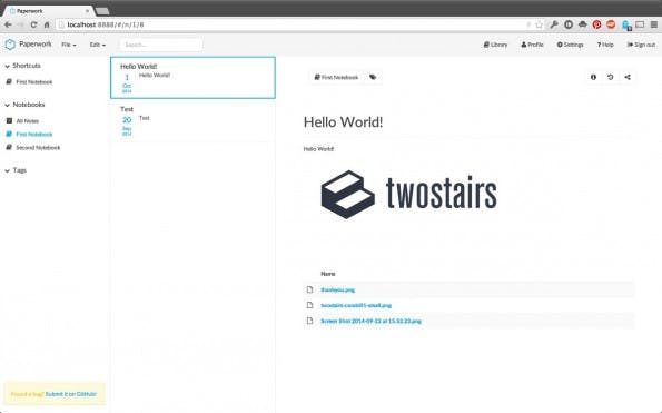 Notizdienst: Paperwork ist eine quelloffene Evernote-Alternative. (Screenshot: Paperwork)