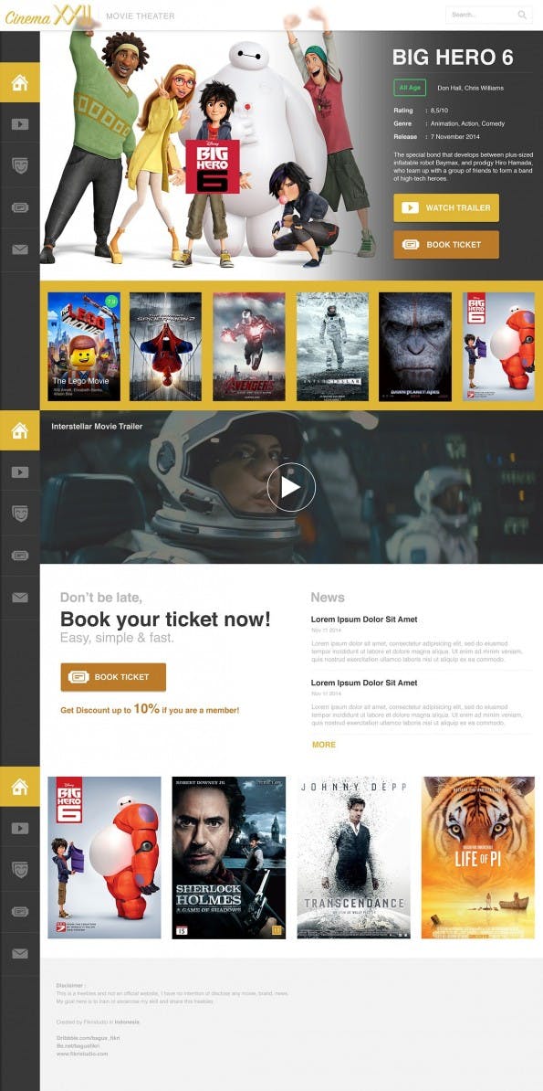 Cinema 22 - Free PSD Movie - Web-Templates