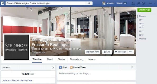 Das Friseurunternehmen hat 16 Mitarbeiter und 6.000 Fans auf Facebook. Ein erfolgreiches kleines Unternehmen. (Screenshot: Facebook)