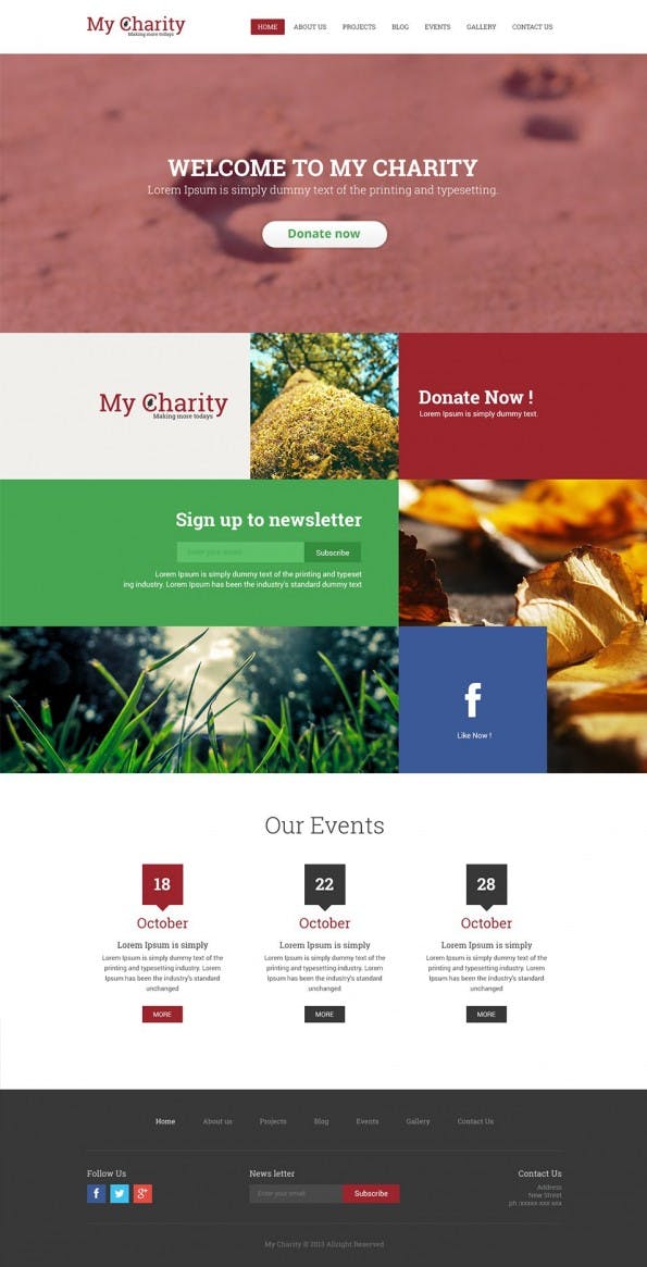 Free Charity Website Template PSD - Web-Templates