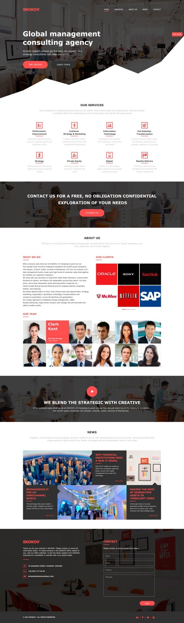 SKOKOV Profit — Free Business PSD Template - Web-Templates