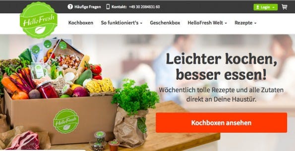 (Screenshot: Hellofresh)