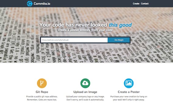 Mit Commits.io erstellst du aus deinem Code ein geekiges Büro-Plakat