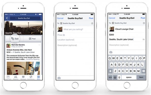 Mit der neuen Funktion soll es einfacher werden, Artikel in Facebook-Gruppen zu verkaufen. (Grafik: Facebook)