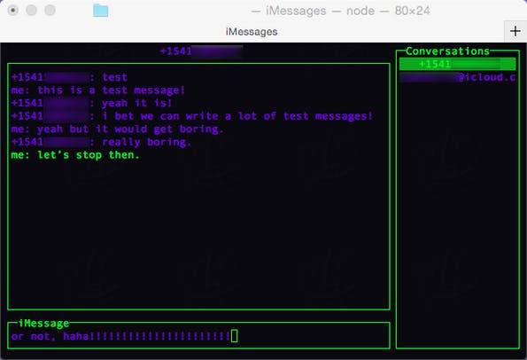 Nie wieder den Terminal verlassen um iMessage-Nachrichten zu versenden. (Screenshot: GitHub)