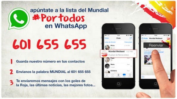Traffic über den Share-Button: Mit der App „La Roja“ des Medienunternehmens Mediaset, können spanische Fußballfans themenbezogene Inhalte mit ihren Kontakten teilen. (Screenshot: telecinco.es)