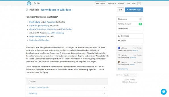 Remote-Worker: Mit Penflip arbeitet ihr gemeinsam an Texten. (Screenshot: Penflip)