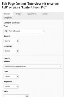 Ab TYPO3 CMS 7.1 sind auch die Formulare im backend responsive. (Screenshot: TYPO3.org)