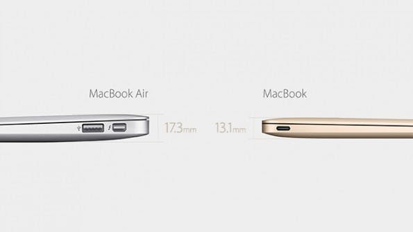 Das MacBook ist nur noch 13,1 Millimeter dick an seiner stärksten Stelle. (Foto: Apple)