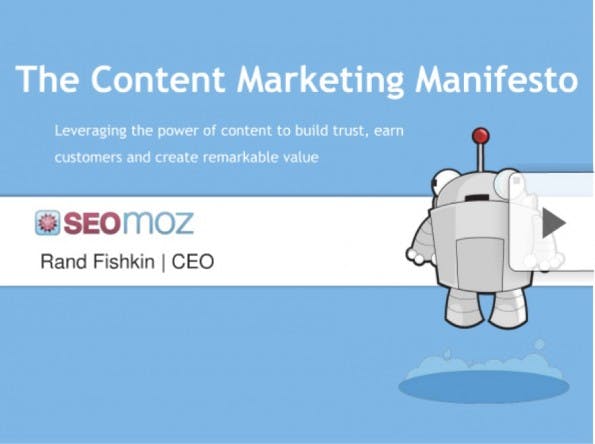 Rand Fishkin beschreibt in einem Manifest, wozu Content-Marketing eigentlich existiert. (Screenshot: slideshare.net/randfish)