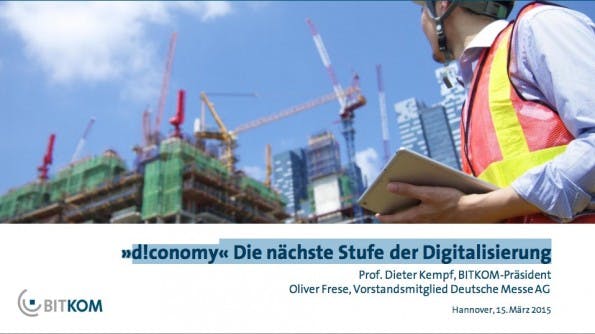 „»d!conomy« Die nächste Stufe der Digitalisierung“: Wie sehen deutsche Unternehmen die Digitalisierung? (Screenshot: bitkom.org)