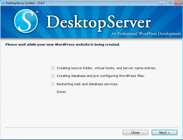 Ein schneller Weg, WordPress lokal zu installieren – allerdings nicht in der aktuellsten Version. (Screenshot: eigene DesktopServer-Installation)
