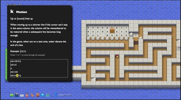 Vim Adventures: Das Online-Game macht euch spielend zum Vim-Profi. (Screenshot: Vim Adventures)