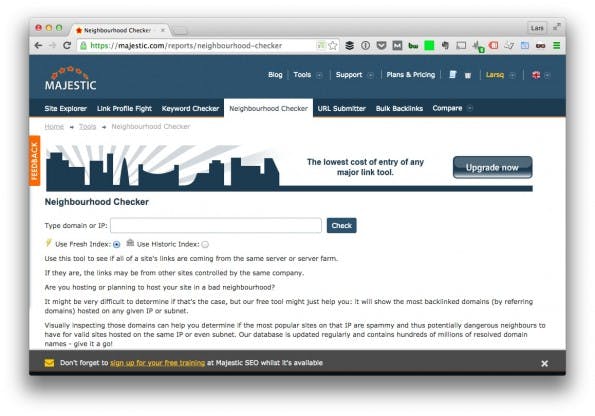 (Screenshot: t3n/ MajesticSEO)