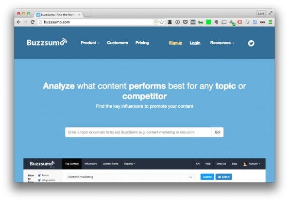 (Screenshot: t3n/ Buzzsumo)