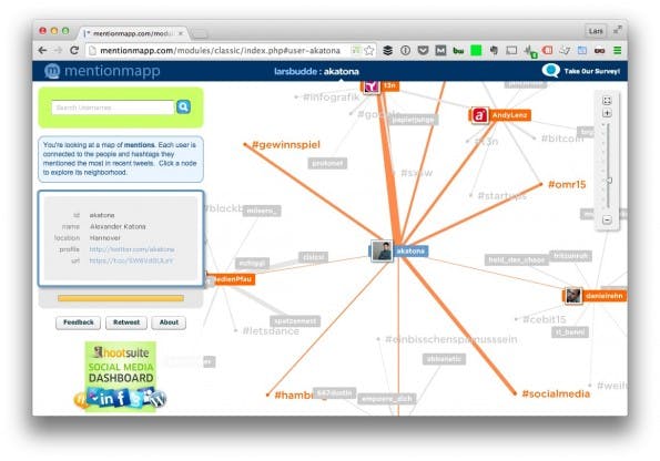 (Screenshot: t3n/ Mention Map)