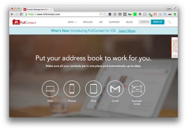 (Screenshot: t3n/ FullContact)