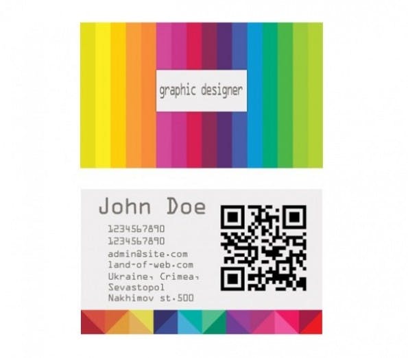 Visitenkarten - Colorful Striped Business Card Template Set PSD