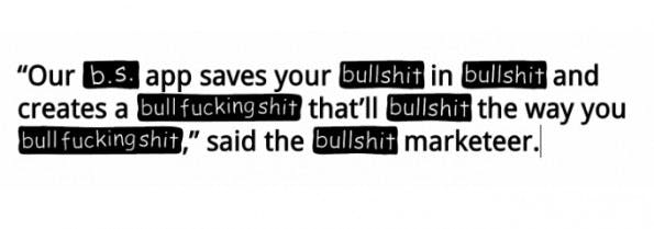 Fonts: Sans Bullshit Sans ersetzt Buzzwords durch Bullshit. (Screenshot: sansbullshitsans.com)