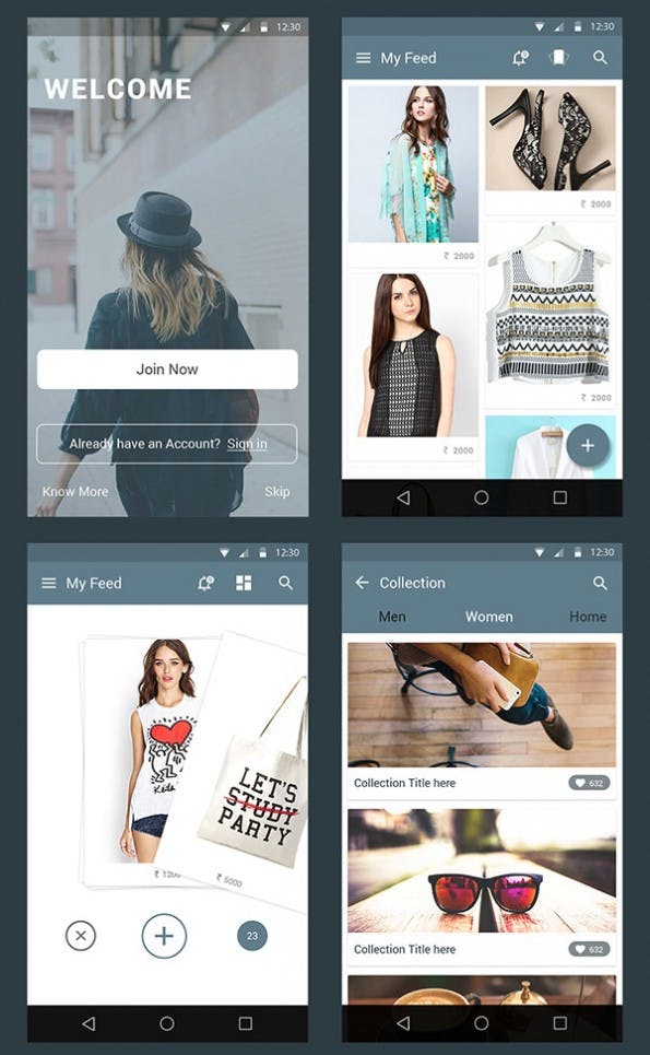 Auf Android angepasste Design-Elemente im Material Design (Screenshot: graphicsfuel.com).