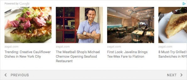 Matched Content: So sehen die Contentempfehlungen von Google auf eurer Website aus. (Screenshot: Google AdSense)