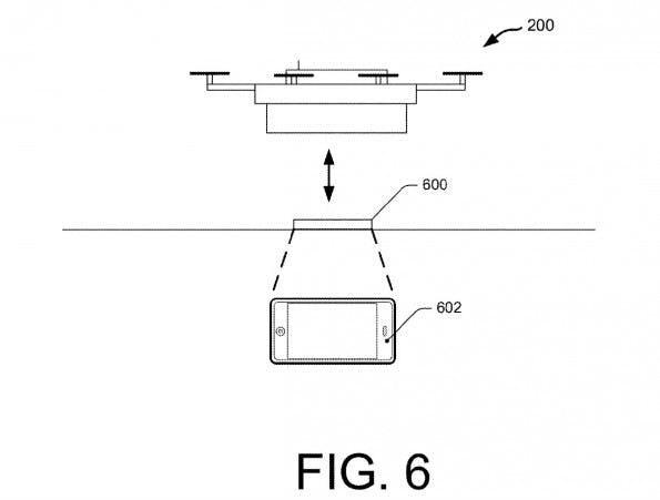 Amazon-Patent: Paket-Drohne liefert auf Smartphone-Befehl. (Grafik: Amazon/USPTO)